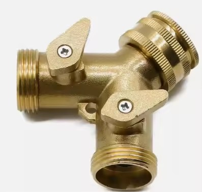High-Pressure Manual Brass Hose Splitter for Commercial Irrigation Systems NSF Certified Lead Free Pipe Fittings
