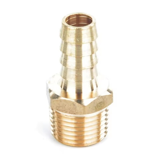 HT Forged Brass Hexagonal Male NPT Hose Barb Connector Fitting 3/8" OD X 1/4" NPT for Oil Applications
