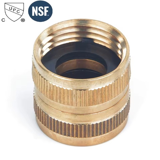Low Pressure Brass Yellow Forged Reducing Garden Hose Swivel Connector Female Thread NSF/UPC Certified 3-Year Warranty