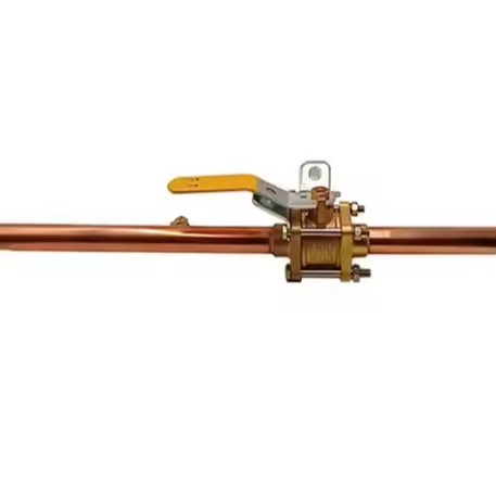 Pipe Plumbing Welding Handle With Locking Tab Extensions Brass Copper Tube Medical Oxygen Service Three-Piece Brass Ball Valve