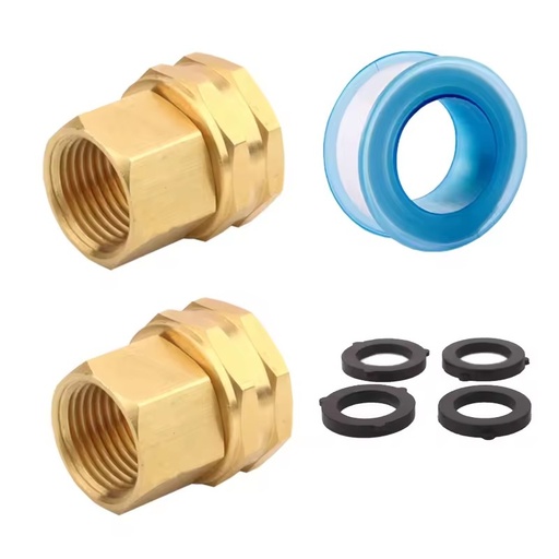 YOD Custom Brass Stainless Steel 1/2" 3/4" Female-Female Pipe Adapter Smooth Surface 3-Year Warranty for Tap Water Garden Hose