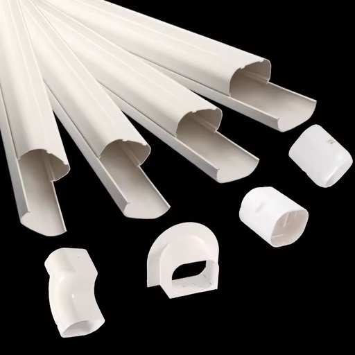 YOD Air Conditioner Pipe Parts Gutter System Outdoor AC Mini Split Decorative 3'' 4'' Accessories PVC Line Set Slim Duct Cover