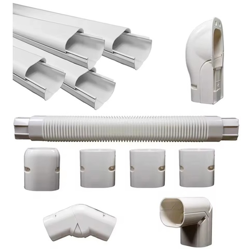 YOD Heat Pump Tubing Cover & Ductless Pipe Cover 3" X 17 ft Air Conditioner PVC for Refrigerant Mini Split Line Set Slim Duct