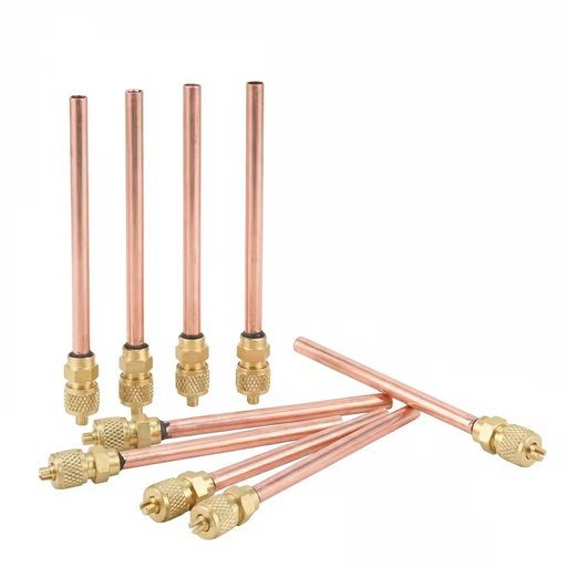 YOD HVAC Contractor 1/4" 3/8" Inch Copper Manual Access Charging Pin Valve Split Air Conditioner Refrigeration Service Fitting