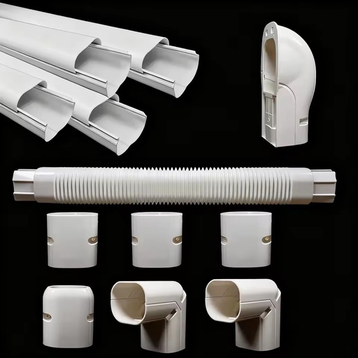 YOD HVAC Slim Duct Mini Split Line Set Cover Kit 3" W X 10 ft Flame-Retardant PP/PVC UV Resistant for Home Indoor/ Outdoor AC