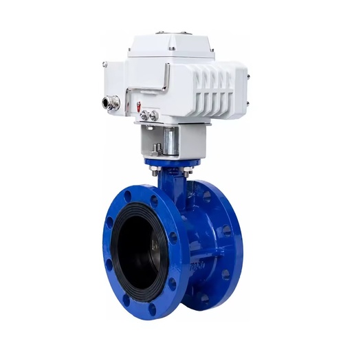 Ductile Cast Iron Flanged Electric Butterfly Valve 220V On/Off Type PN16 2 in - 12 in D941X-16Q for Flow Control