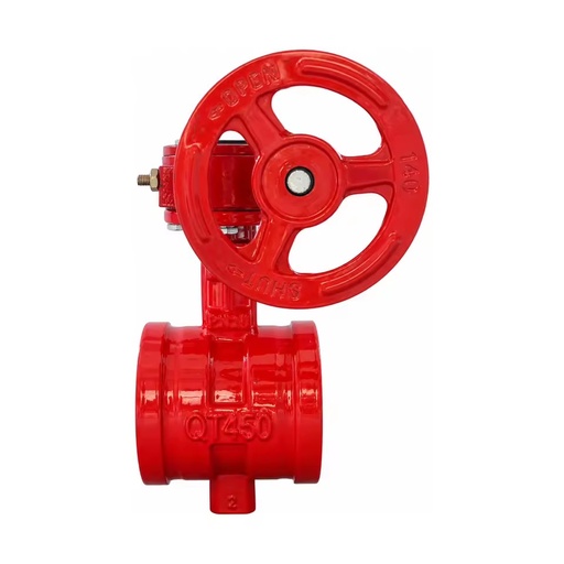 Ductile Cast Iron Grooved Worm Gear Butterfly Valve PN16 2 in - 12 in D381X-16Q for Flow Control
