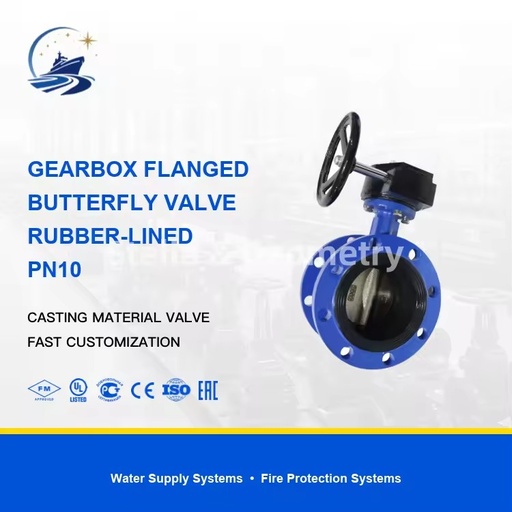Ductile Cast Iron Flanged Butterfly Valve PN10 2 in - 48 in D341X-10Q