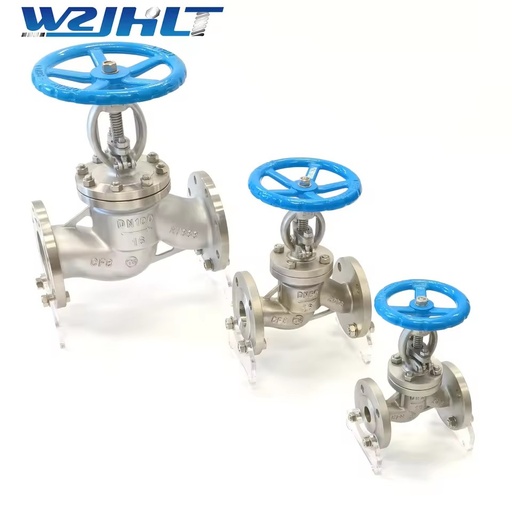 304 Stainless Steel Manual Flange Globe Valve J41W-16P Shutoff for Water & Chemical/Steam High-Temp Resistant DN15-DN300