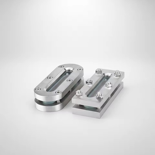 304 Stainless Steel Hexagonal Bar Long Sight Glass Rectangular Clamp Sight Glass Flat Level Gauge Frame Type Smooth Surface