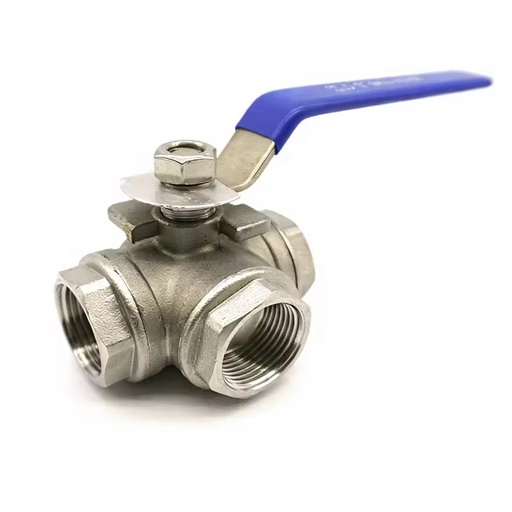 L/T Port Full Bore 3 Way Ball Valve, 1000WOG BSP Thread SS304/316 Manual OEM For Water Applications