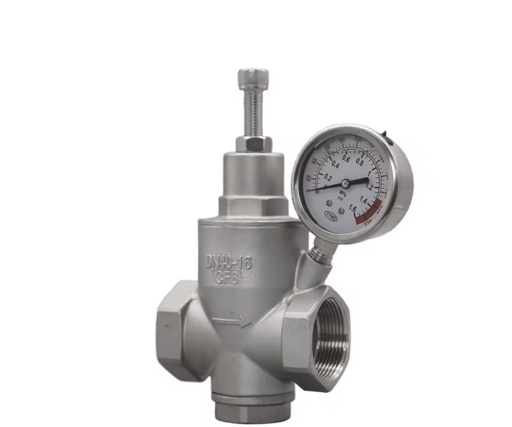 Stainless Steel 304/316 Manual Pressure Reducing Valve Integrated Pressure Gauge Accurate Control Low Temperature Water Oil Gas
