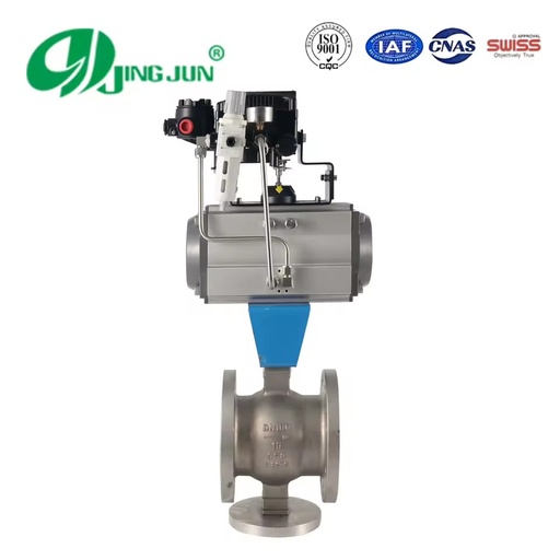 Industrial V-Type Ball Valve Carbon Steel / Stainless Steel Flanged Wafer Connections Pneumatic / Electric Actuators