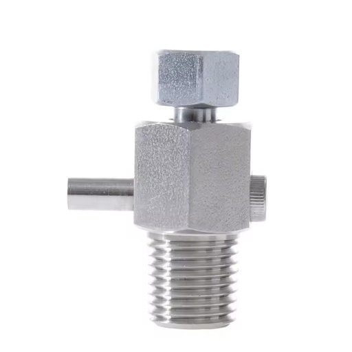 SS316 Stainless Steel Manual Bleed Valve with 1/4 NPT Male Thread 6000psi Capacity for Oil