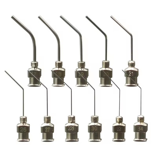 C 1 Inch 45 Degree Elbow Needle Metal Stainless Steel Blunt Needle Dispenser Syringe Needle