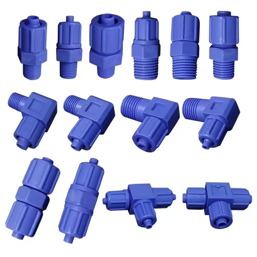Thread Adapter Plastic 90 Degree Right Angle Blue Joint Glue Dispensing Valve Feed Joint Pipe Fitting Hose Connector 1 Year