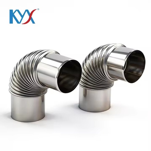 Factory Stainless Steel Corrugated Flexible Elbow 45/90 Degree, Exhaust Pipe Fitting for Range Hood & Gas Water Heater