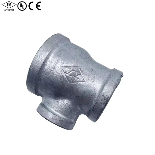 Threaded Zinc Plated Malleable Casting Iron Female High Pressure Variable Diameter Reducing Tee for Pipe Fitting Plumbing Hose