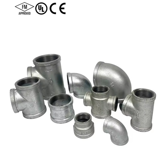 Hot Dip Galvanized Iron Pipe Fittings Threaded Elbow Tee Cross Union Socket Nipple for Water Oil Gas Pipeline