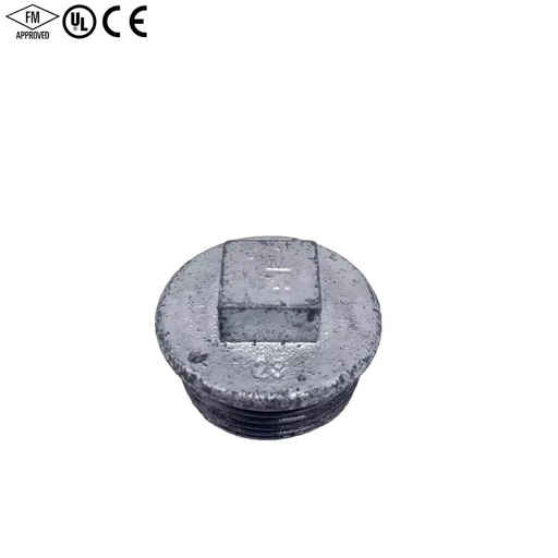 Malleable Casting Iron Zinc Plated High Pressure BSPT NPT Female Threaded End Coupling Beaded Plug for Plumbing