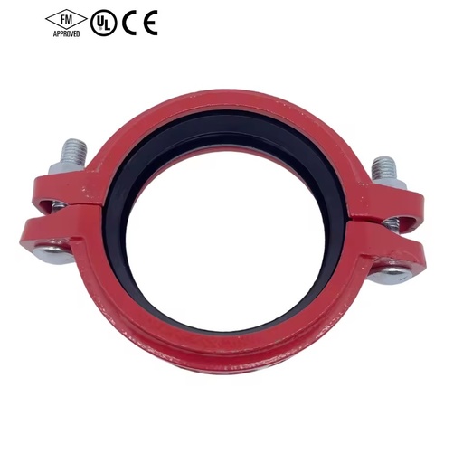 FM UL Wholesale Fire Fighting Pipe Fitting Grooved Rigid Coupling 2-12 Inch Red Paint