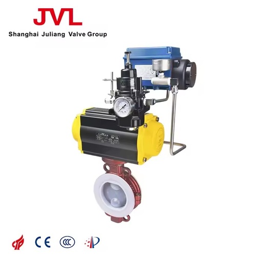 JL600-D6 JL Corrosion-resistant Fluorine Lined Pneumatic butterfly Valve