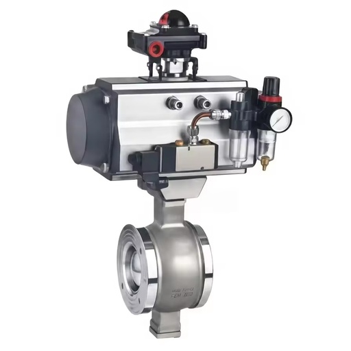 Pneumatic V Port Control Ball Valve High Performance Regulating Valve