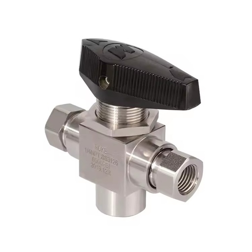 Manual 6000psi Stainless Steel 3-Way Trunnion Ball Valve with Female Thread OEM Customizable Instrument Gas TB Series