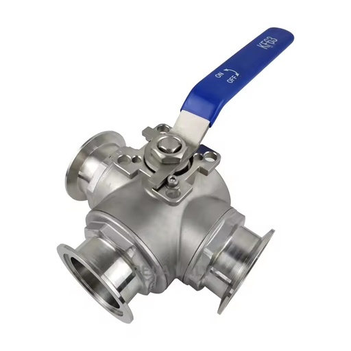 Three -piece KF63 Vacuum Manual Three -way Ball Valve 304 Stainless Steel High Vacuum Full Inspection