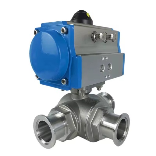 Pneumatic vacuum Three-way Ball Valve stainless steel ball valve