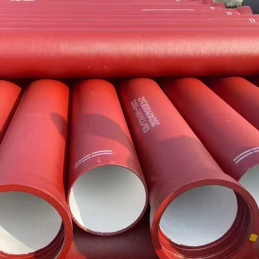 Ductile Iron Pipeline 300mm Red Cement Lining Zinc + Bitumen Painted Potable Water ISO9001 Certified SOLID Brand with Cutting