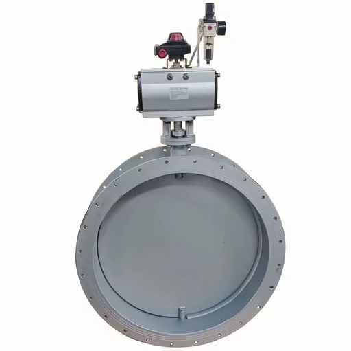 Waste Gas Treatment Regulator Valve Double Flanged Pneumatic Stainless Steel 304 316 Ventilation Butterfly Valve