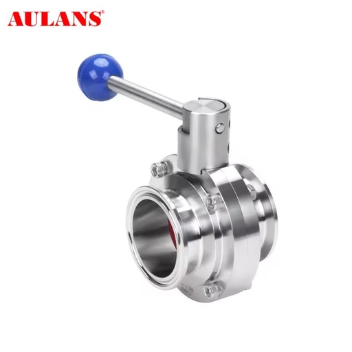 AULANS Manufacturer Hydraulic Sanitary Butterfly Valve Tri-Clamp Pressure Clamp for Beverages Water Treatment Cosmetics