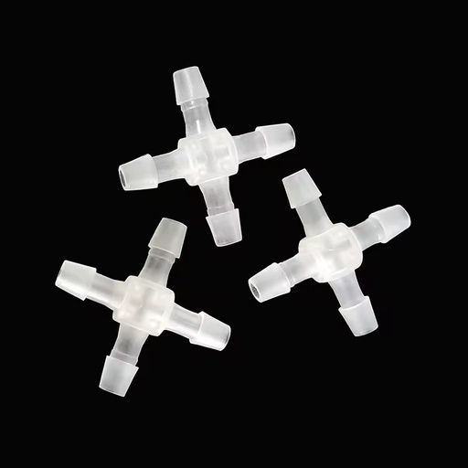 High Quality 4-Way Cross Barb Fitting Factory Direct High-Selling Plastic PP Pipe Fittings for Silicone Hoses