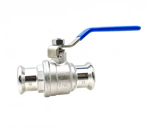 BH Wras Certified 304 316L Stainless Steel Press-Fit Ball Valve Full Port Quarter-Turn Lever for Water