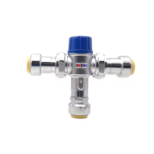 BH Brass Forged Thermostatic Ball Valve Push-Fit Connection for Water Temperature Balance High Quality Mixing Valve