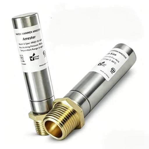 1/2" Water Hammer Arrester PN16 Threaded Connection Brass Stainless Steel Materials OEM Supported Model XNQ1-16P Water Supply