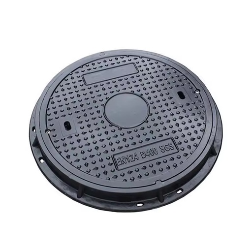 Round Graphite Cast Iron Manhole Cover 300*400mm 400*500mm Black Durable Parking Safety Model 12 Municipal Road