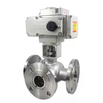 Electric Actuator Ss Ss304 316 Stainless Steel 3 Way Ball Valve Flange Three-way Ball Valve