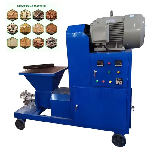 Fully Automatic Smokeless Charcoal Briquette Production Line Wood Chips Charcoal Stick Making Extruder Machine