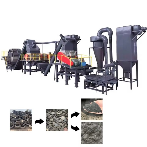 High Efficiency Tire Shredding Recycling Line for Car Motorcycle Tire Scrap
