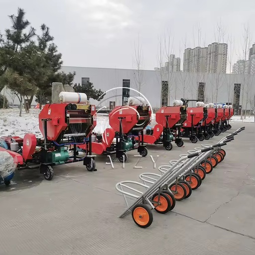 Round Silage Napier Grass Packer Packing diesel Engine hay Straw Baler Press Machine